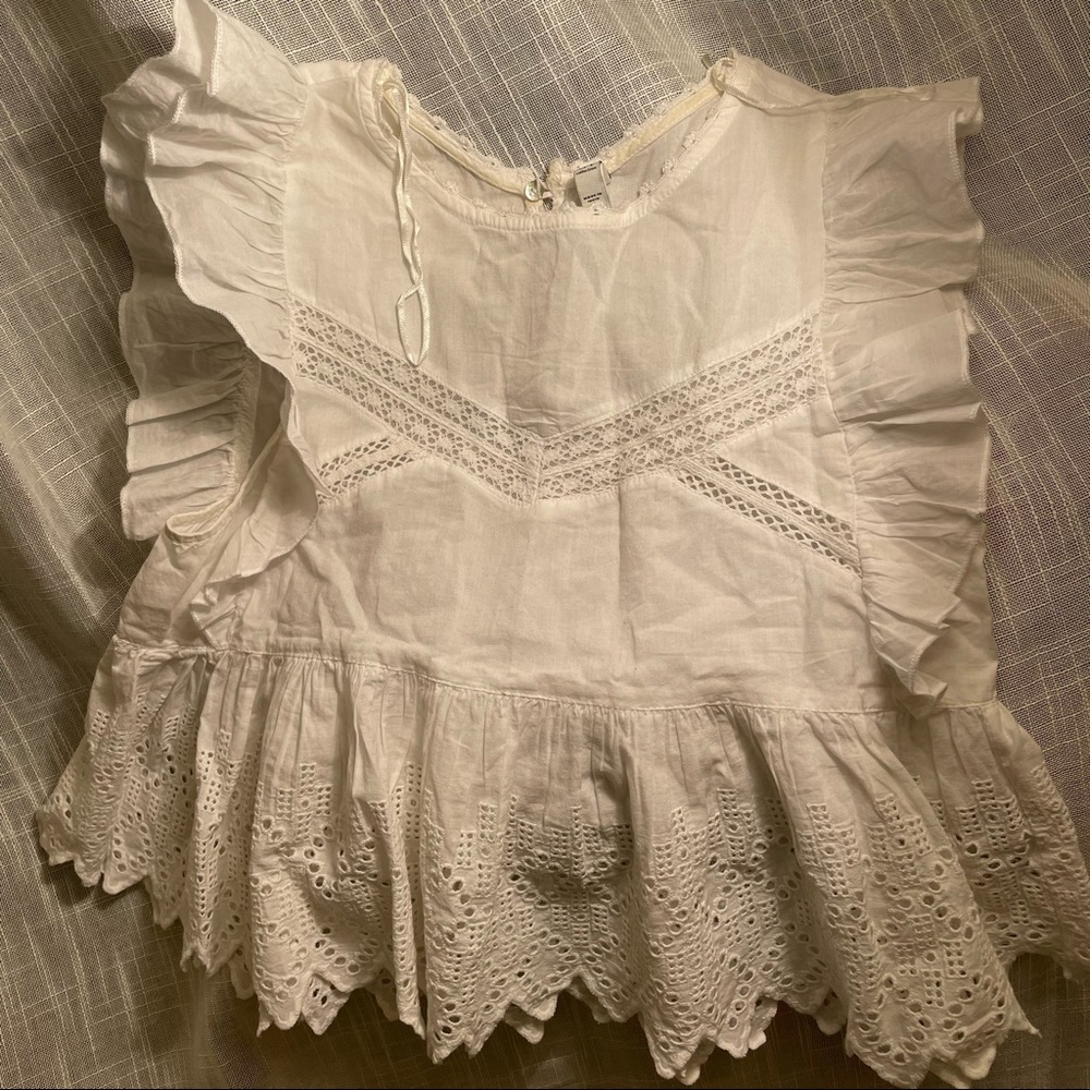 Zara white decorative top